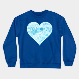 Field Hockey Heart Blue Crewneck Sweatshirt